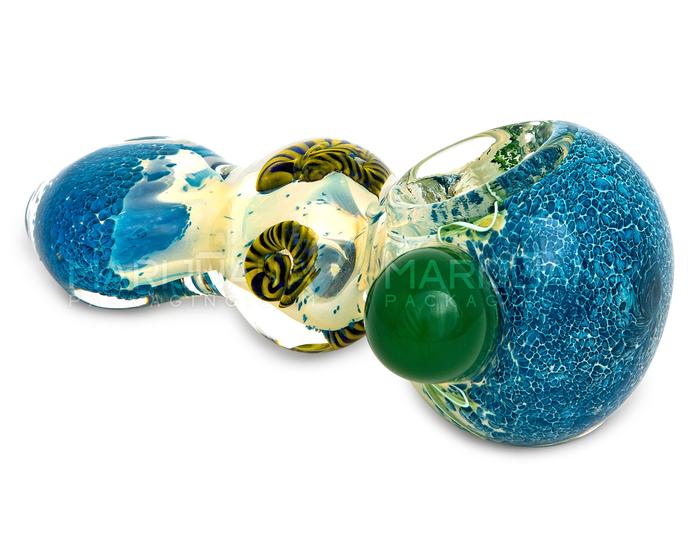 Assorted Bulge Flat Mouth Color Marble Hand Pipe 4" - The Smoking Hound